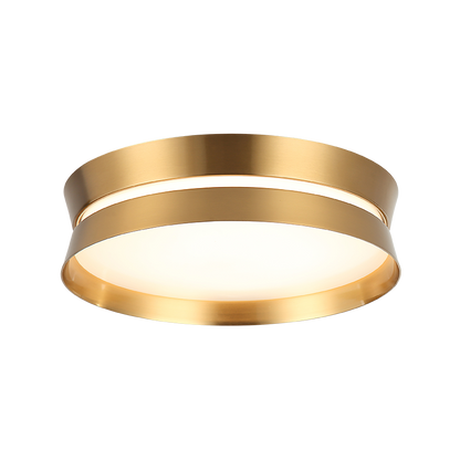 Matteo Lighting Greyson 12" LED Flush Mount in Aged Gold Brass (M18812AG)