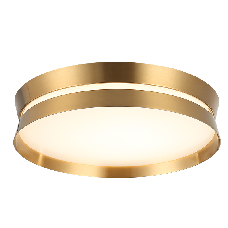 Matteo Lighting Greyson 16" LED Flush Mount in Aged Gold Brass (M18816AG)