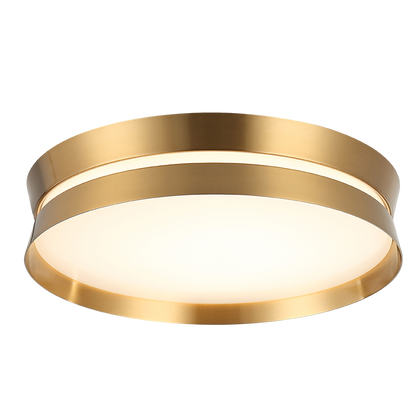 Matteo Lighting Greyson 16" LED Flush Mount in Aged Gold Brass (M18816AG)