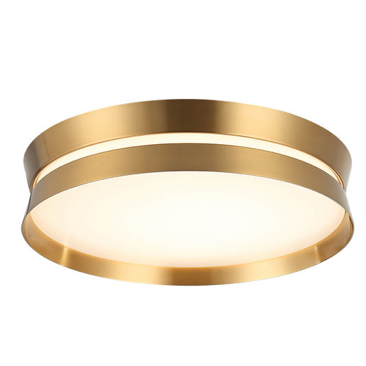 Matteo Lighting Greyson 16" LED Flush Mount in Aged Gold Brass (M18816AG)