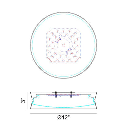 Matteo Lighting Greyson 12" LED Flush Mount – line drawing with dimensions