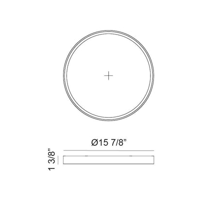 Matteo Lighting Delta 16" LED Flush Mount – line drawing with dimensions