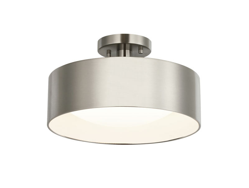 Matteo Lighting Dawson 12" LED Semi-Flush Mount in Brushed Nickel (M21812BN)