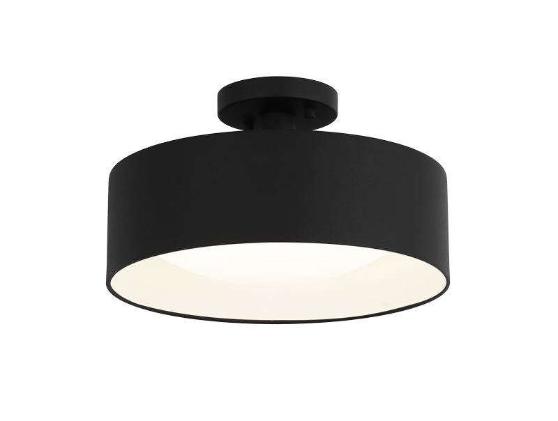 Matteo Lighting Dawson 12" LED Semi-Flush Mount in Matte Black (M21812MB)