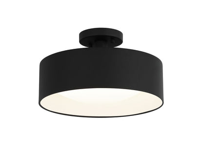 Matteo Lighting Dawson 12" LED Semi-Flush Mount in Matte Black (M21812MB)
