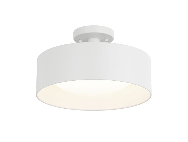 Matteo Lighting Dawson 12" LED Semi-Flush Mount in Matte White (M21812MW)