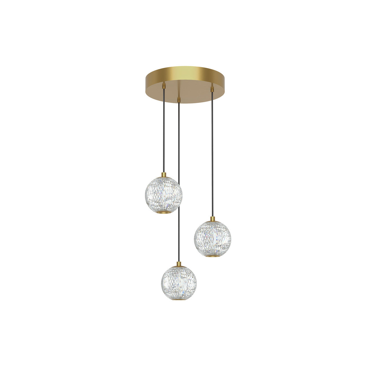 Alora Lighting Marni 3 Head LED Multi Pendant Natural Brass