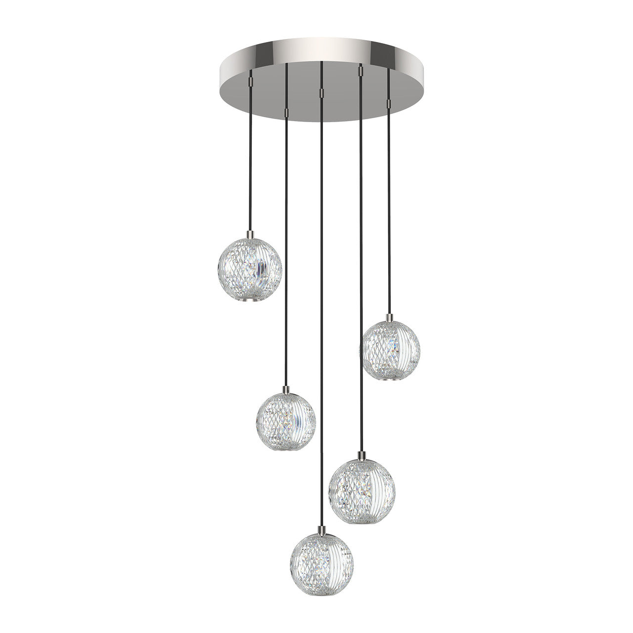 Alora Lighting Marni Pendant, 1-Light, LED, Polished Nickel, 15.25"D MP321205PN