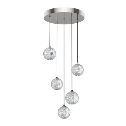 Alora Lighting Marni Pendant, 1-Light, LED, Polished Nickel, 15.25"D MP321205PN