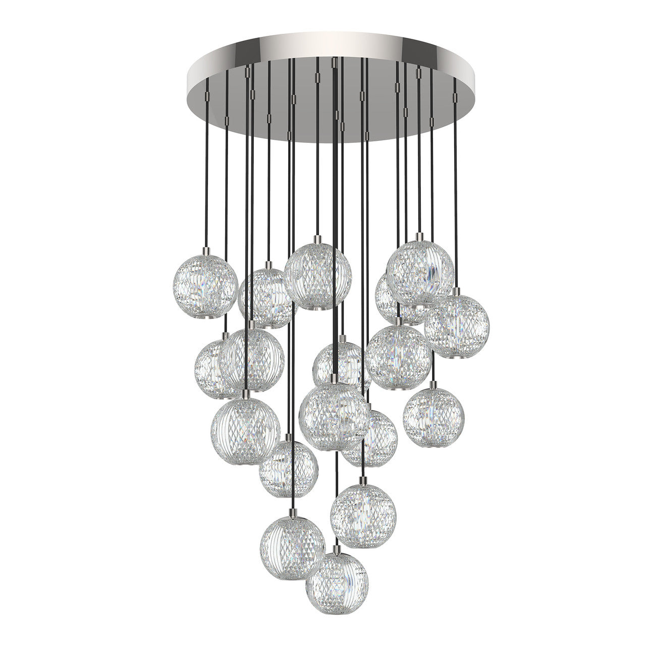 Alora Lighting Marni Pendant, 1-Light, LED, Polished Nickel, 21.13"D MP321218PN
