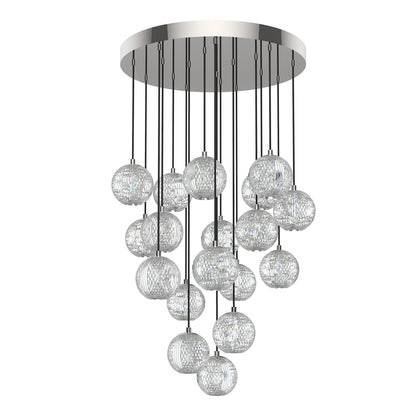 Alora Lighting Marni Pendant, 1-Light, LED, Polished Nickel, 21.13"D MP321218PN