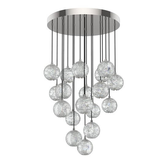 Alora Lighting Marni Pendant, 1-Light, LED, Polished Nickel, 21.13"D MP321218PN
