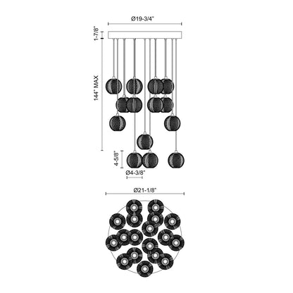 Alora Lighting Marni Pendant, 1-Light, LED, Polished Nickel, 21.13"D MP321218PN