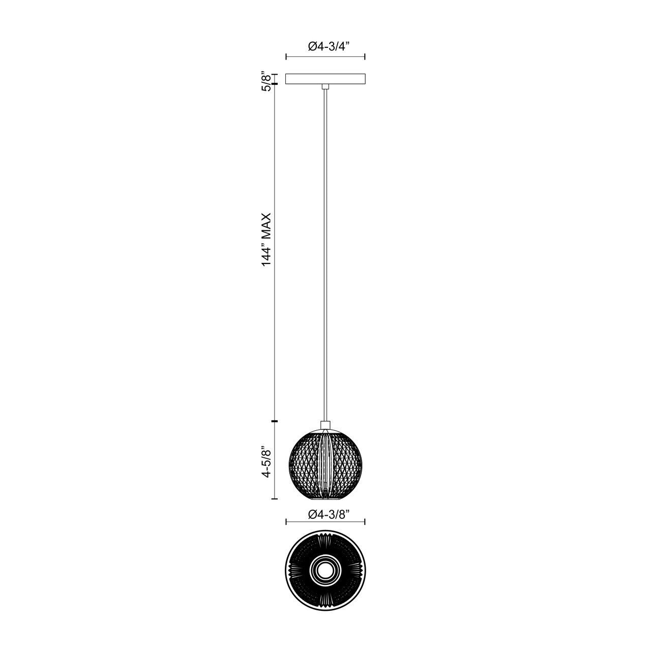 Alora Lighting Marni Pendant, 1-Light, LED, Polished Nickel, 4.63"H PD321201PN