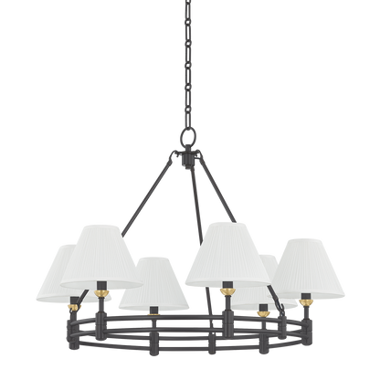 Hudson Valley Howard 6-Light Chandelier Aged Brass / Distressed Bronze