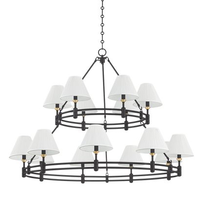 Hudson Valley Howard 15-Light Chandelier Aged Brass / Distressed Bronze