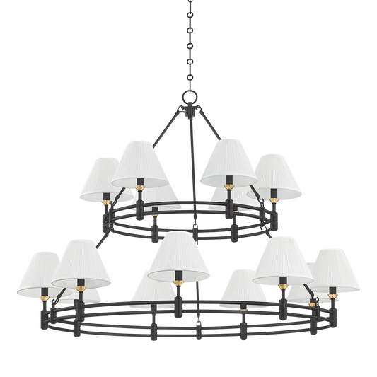 Hudson Valley Howard 15-Light Chandelier Aged Brass / Distressed Bronze