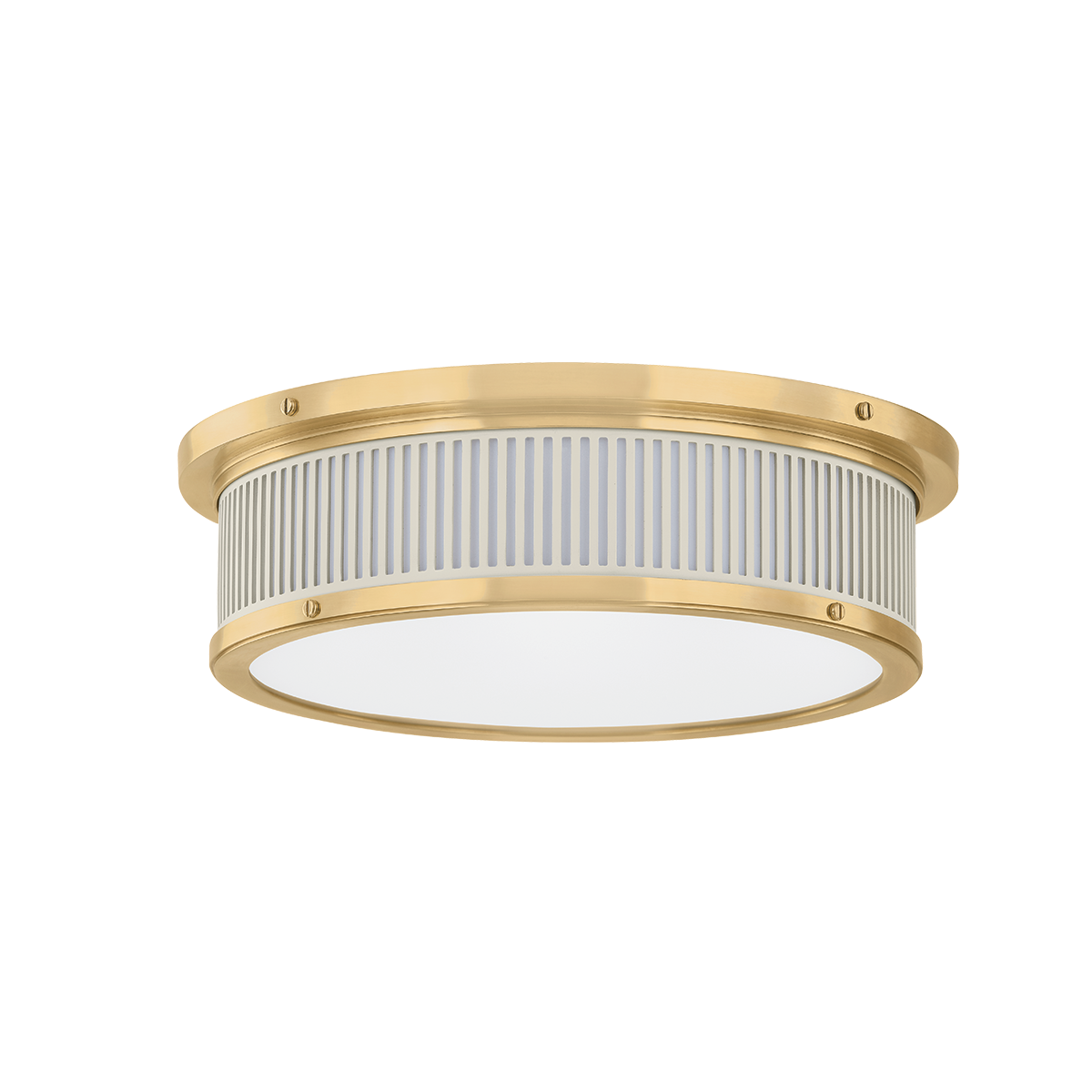 Hudson Valley Ashdown Flush Mount - MDS1901 Aged Brass / Off-White with Off White