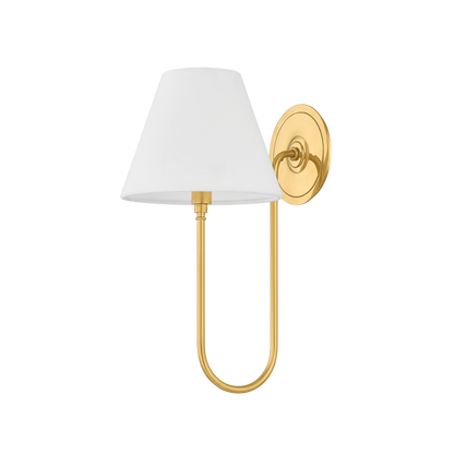 Hudson Valley Hawthorne Wall Sconce Aged Brass