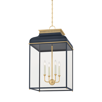 Hudson Valley Houghton 19" 4-Light Lantern Aged Brass / Distressed Bronze