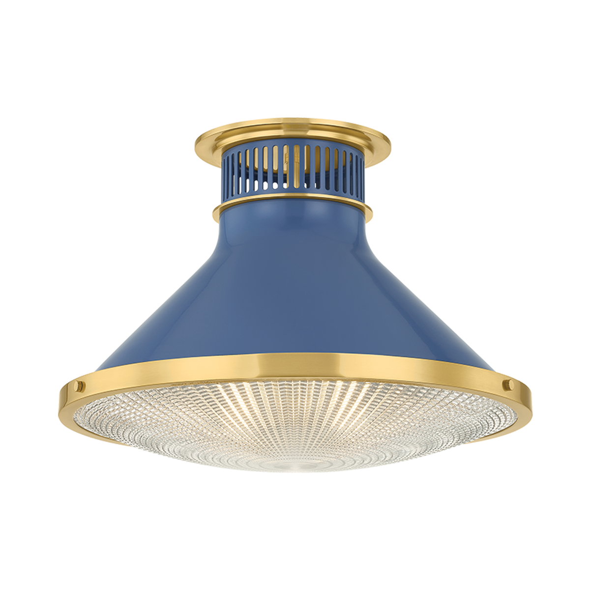 Hudson Valley Highclere 17.75" Flush Mount Aged Brass / Soft French Blue