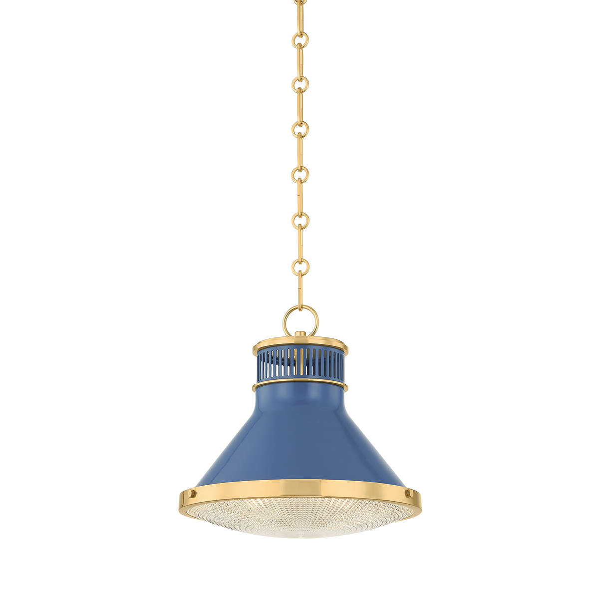 Hudson Valley Highclere 12.75" Pendant Aged Brass / Soft French Blue