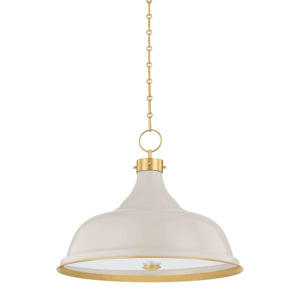 Hudson Valley Painted No. 1 4-Light Pendant Aged Brass / Off-White with Off White