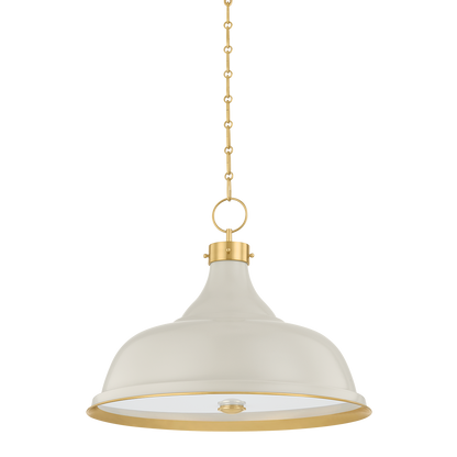 Hudson Valley Painted No. 1 4-Light Pendant Aged Brass / Off-White with Off White