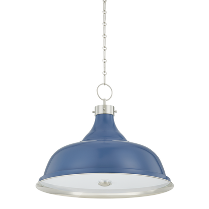 Hudson Valley Painted No. 1 4-Light Pendant Polished Nickel / Soft French Blue