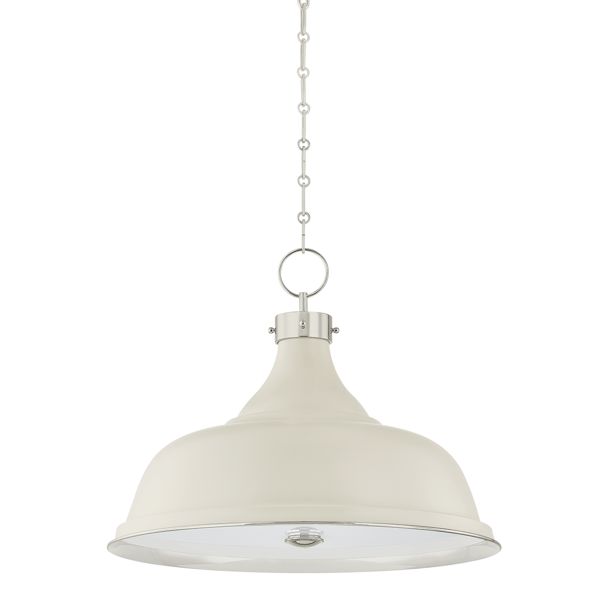 Hudson Valley Painted No. 1 4-Light Pendant Polished Nickel / Off-white with Off White