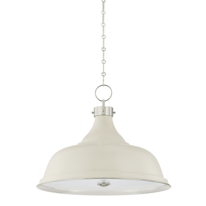 Hudson Valley Painted No. 1 4-Light Pendant Polished Nickel / Off-white with Off White