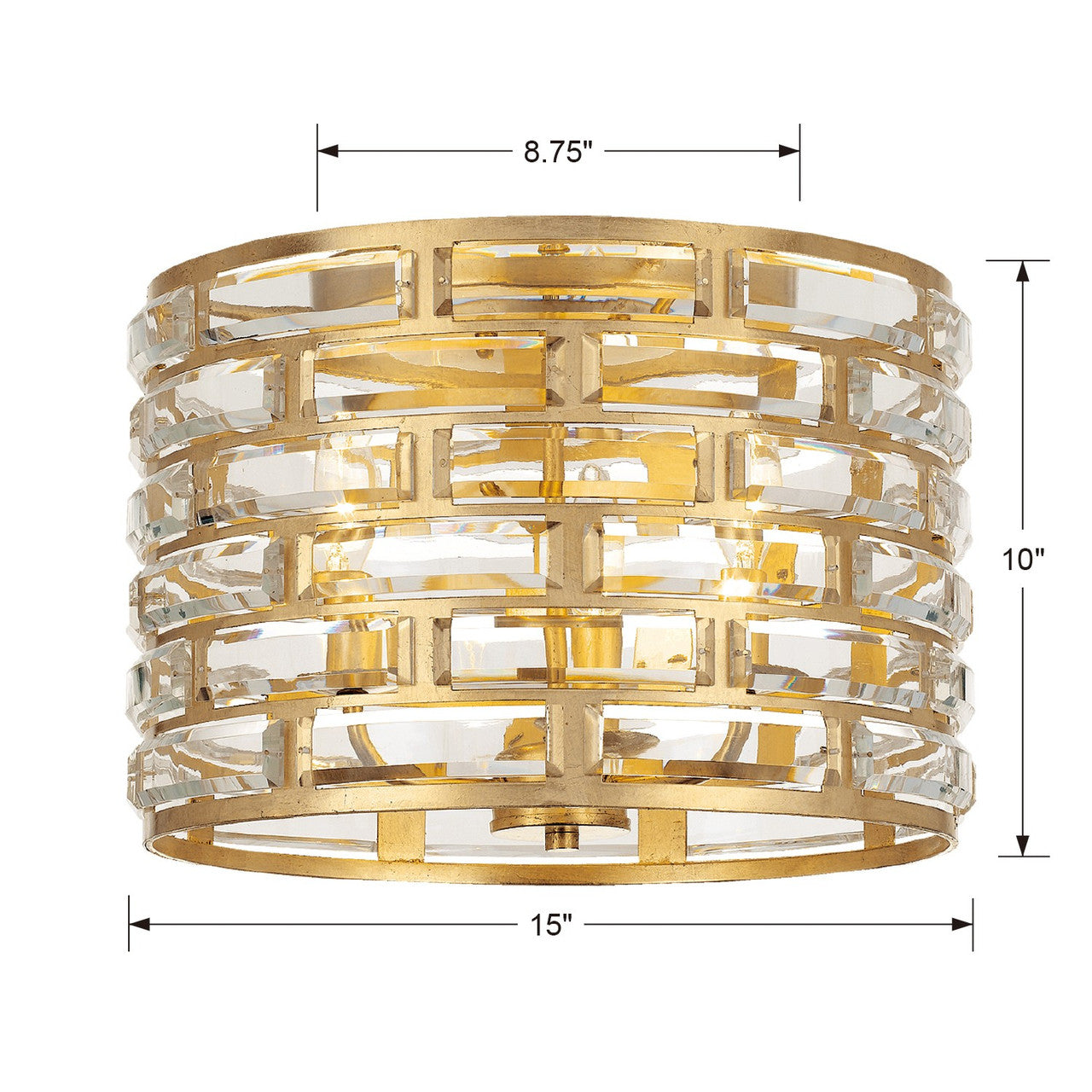 Crystorama Meridian Flush Mount Antique Gold