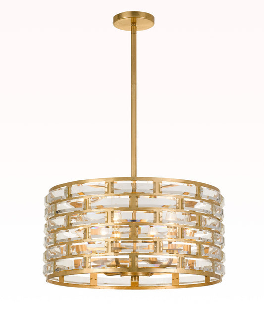 Crystorama Meridian Semi Flush Mount Antique Gold