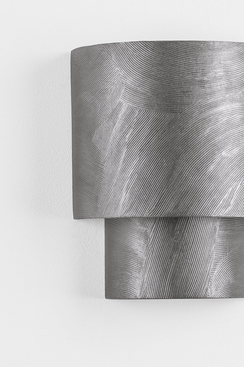Hudson Valley Moray 2-Light Wall Sconce Black Silver Leaf detail view 4