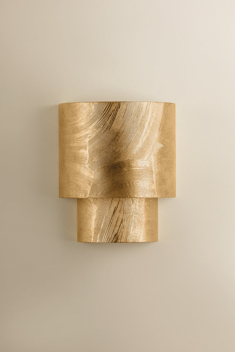 Hudson Valley Moray 2-Light Wall Sconce Vintage Gold Leaf detail view 3
