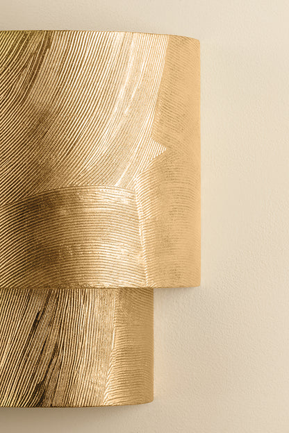 Hudson Valley Moray 2-Light Wall Sconce Vintage Gold Leaf detail view 5