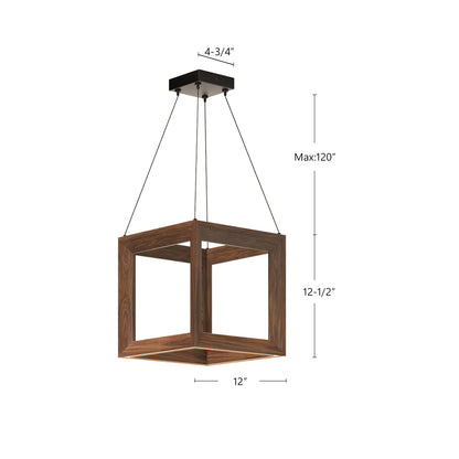 Morina 12" LED Pendant - Walnut