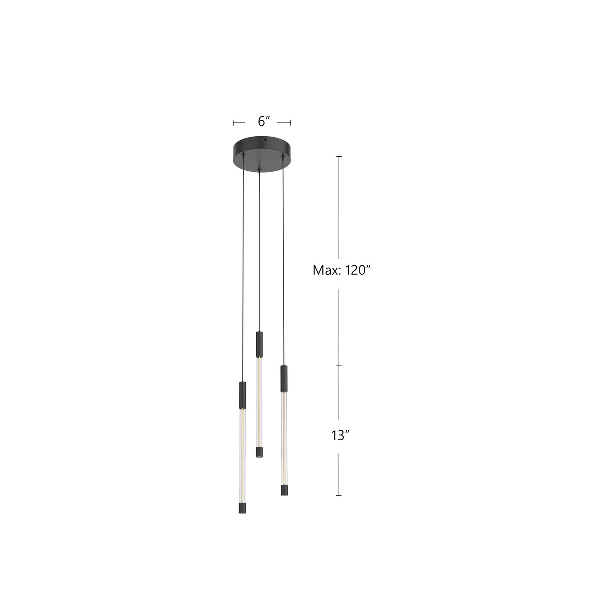 Motif 13" 3-Head LED Multi Pendant