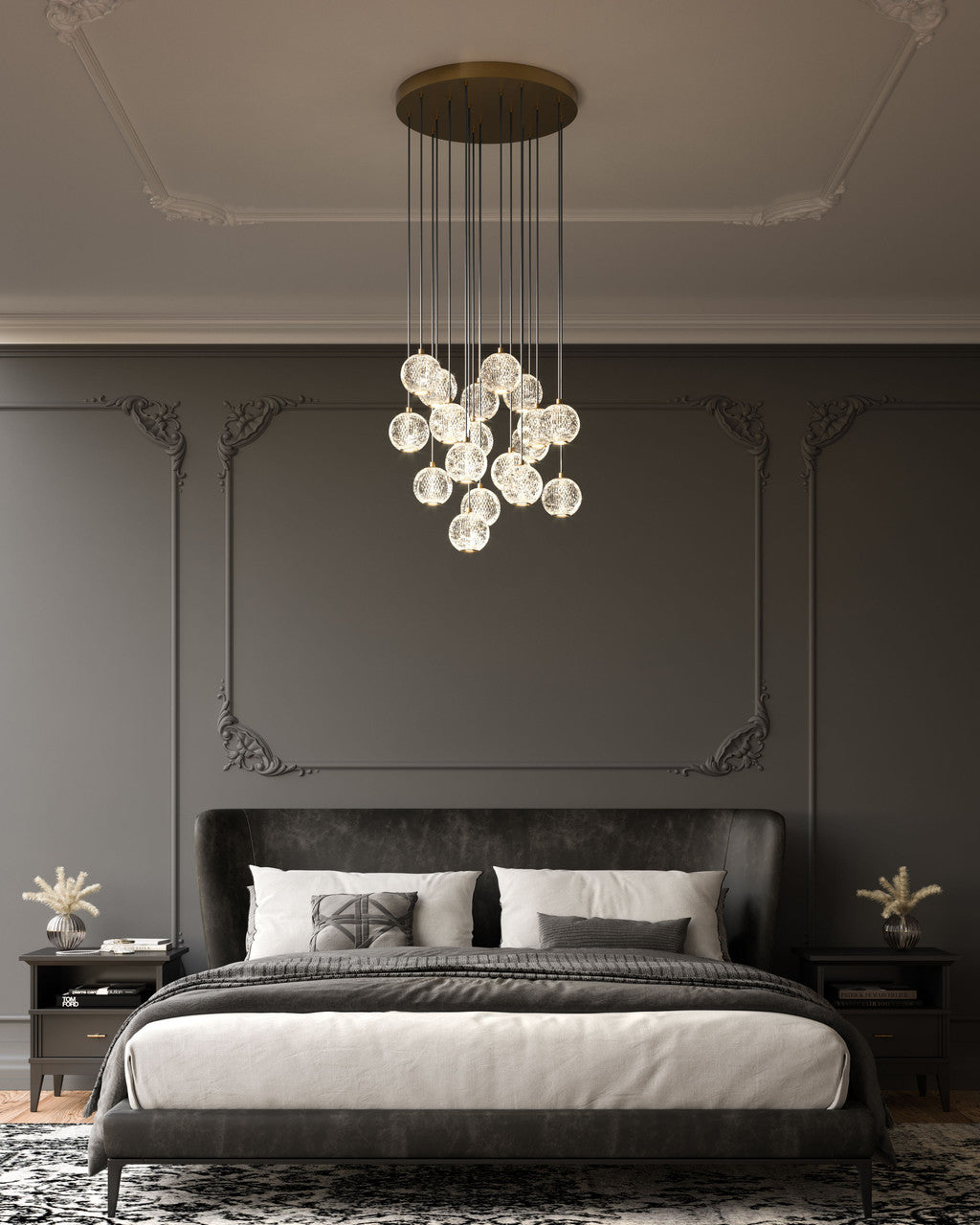 Alora Lighting Marni 18 Head LED Multi Pendant Polished Nickel