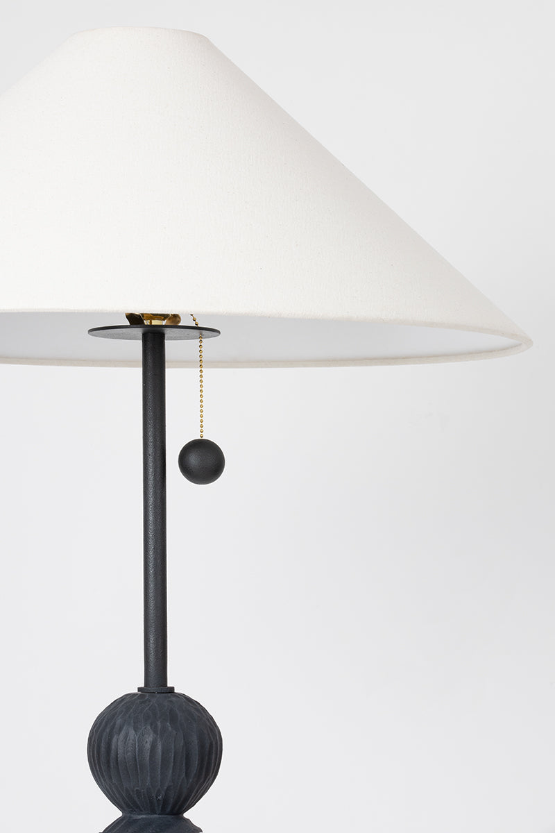 Troy Miela Floor Lamp Forged Iron/Ceramic Black Motif Detail 1