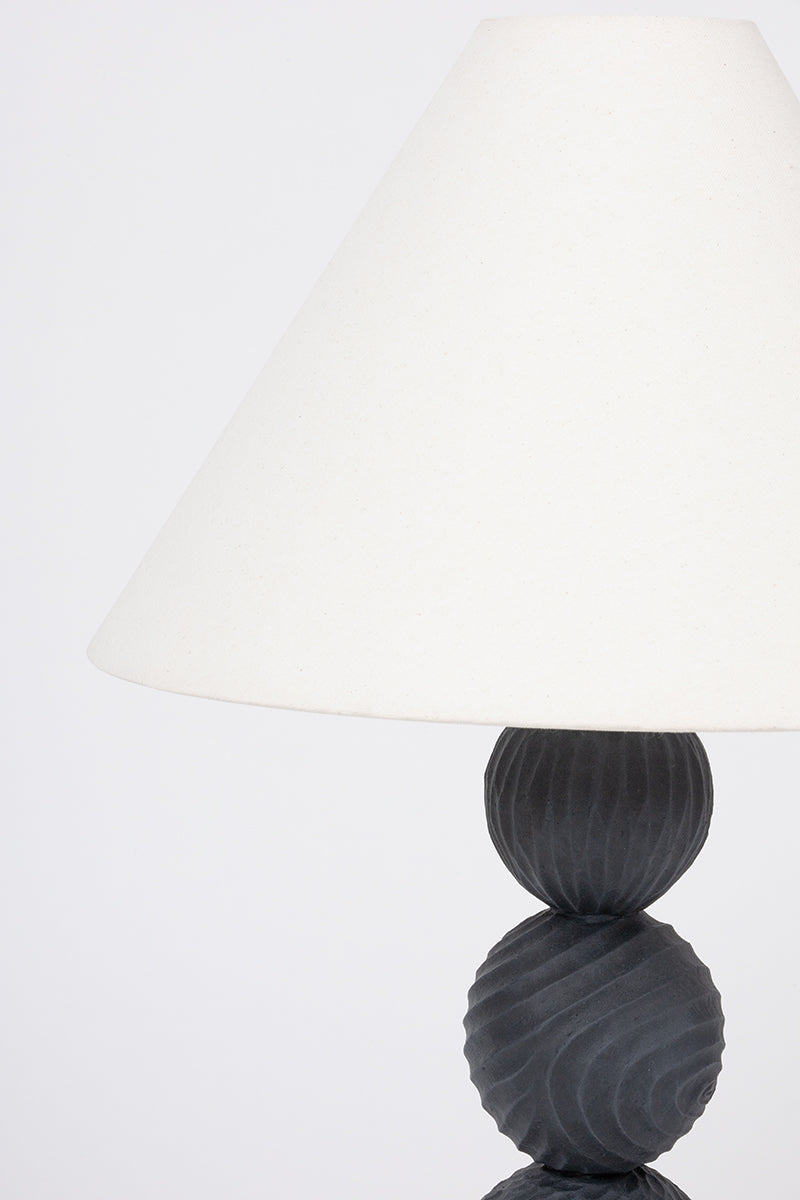 Troy Miela Table Lamp Forged Iron/Ceramic Black Motif Detail 1