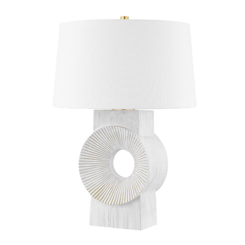 Hudson Valley Milner Table Lamp Aged Brass, Whitewash Ceramic