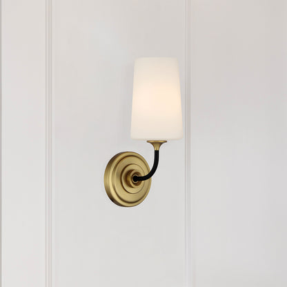 Niles 1 Light Black Forged + Modern Gold Sconce