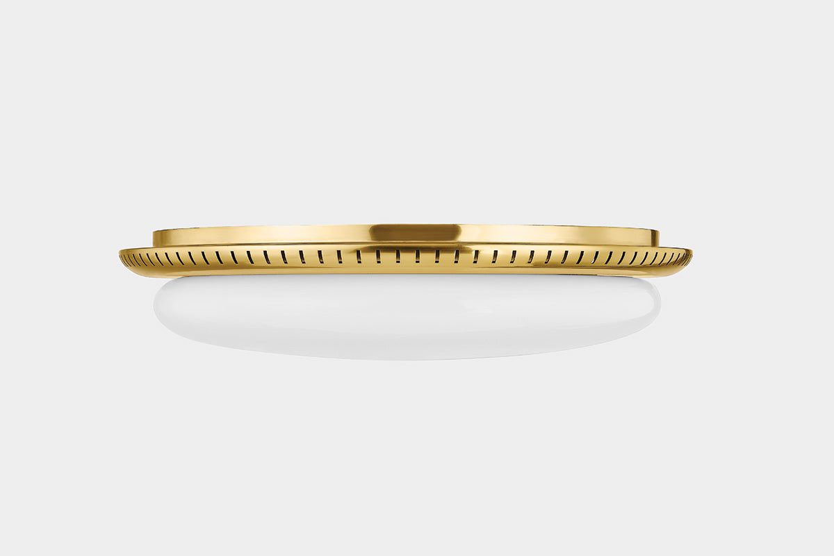 Hudson Valley North Castle 18.25" Flush Mount Aged Brass detail view 3