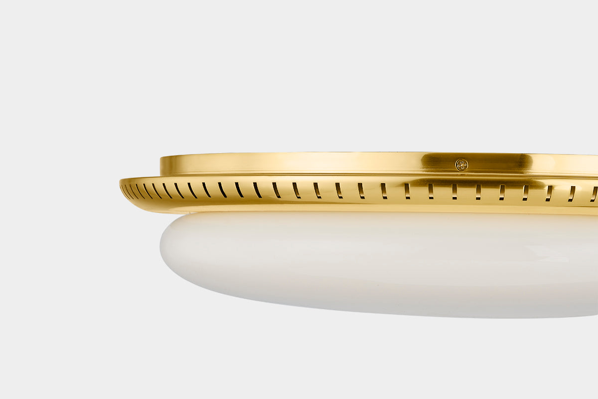 Hudson Valley North Castle 18.25" Flush Mount Aged Brass detail view 4