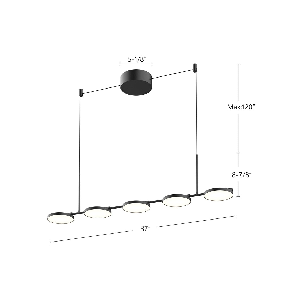 Novel 37" LED Linear Pendant