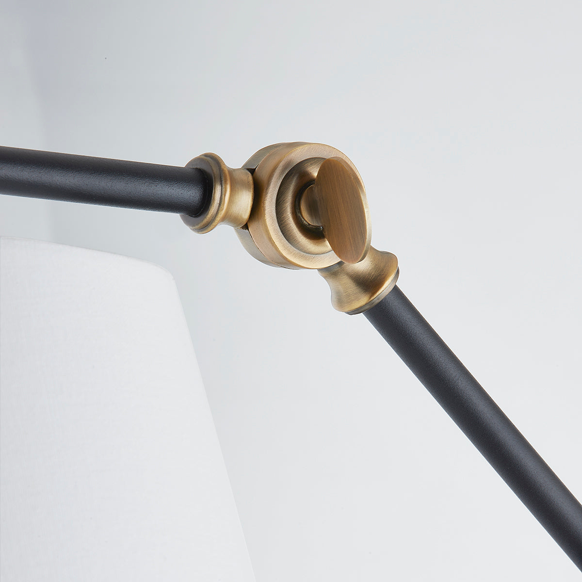Troy Navin Plug-In Wall Sconce Patina Brass / Textured Black Detail 2