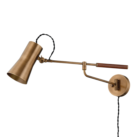 Troy Novel Swing Arm Sconce Patina Brass