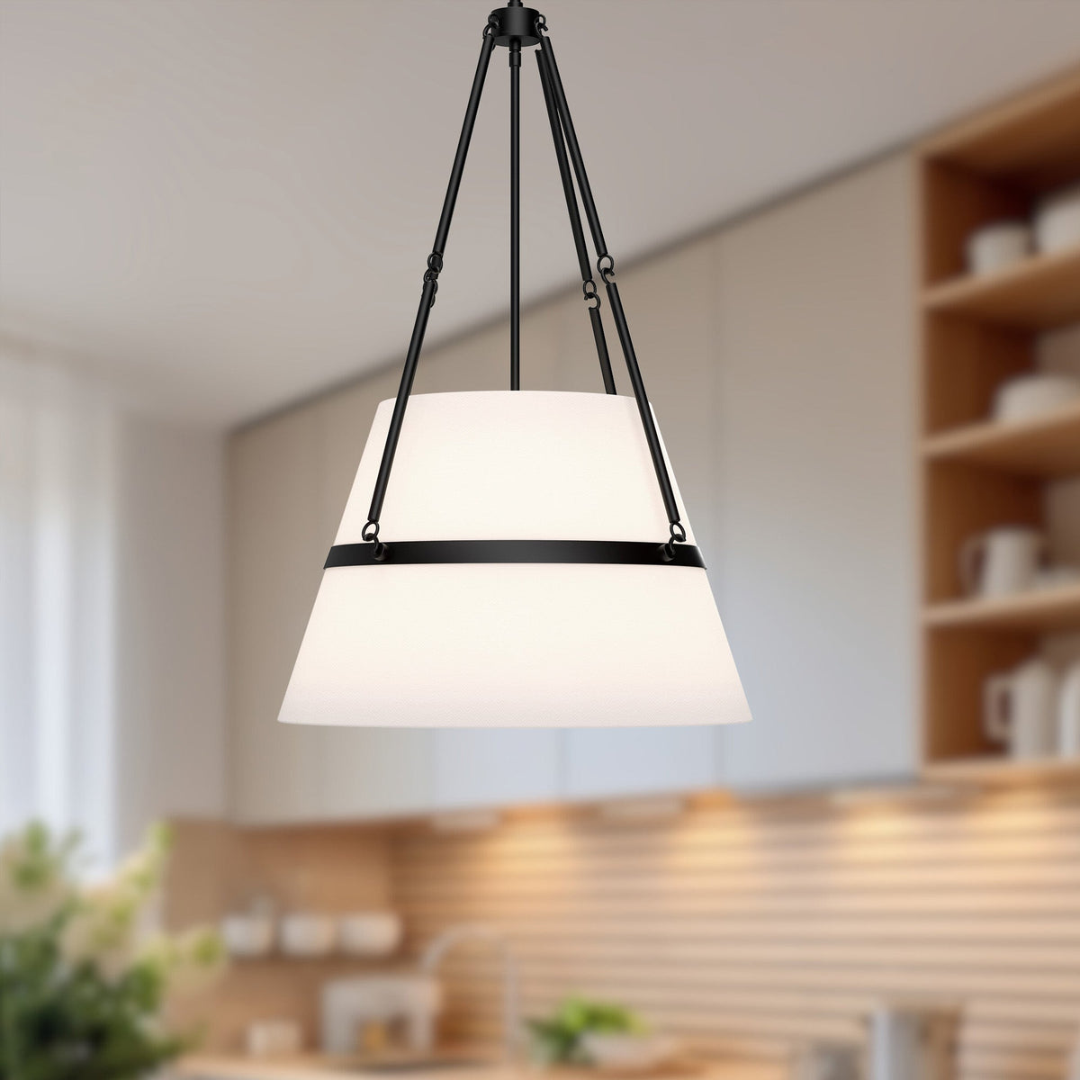 Oliver 18" Pendant - White Linen