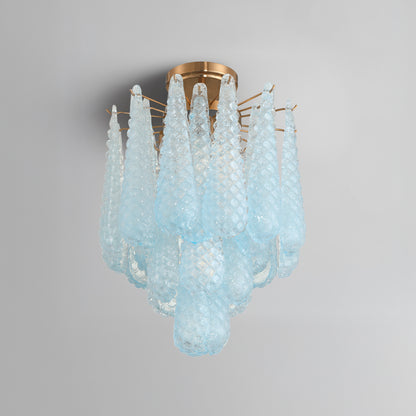 Ollie 4 Light Aged Brass Semi Flush Mount